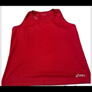Asics red women sleeveless sport shirt size Large